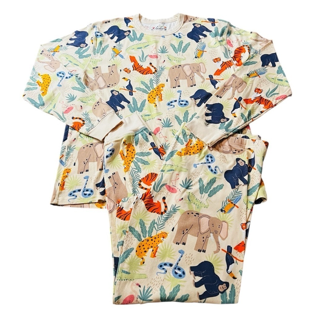 Landry’s Colorful Jungle Animal Print Pajama Cotton Sleepwear Set size 2XL